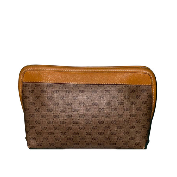 Gucci Vintage Brown GG Guccissima Canvas Medium Cosmetic Case Clutch - Picture 2 of 16